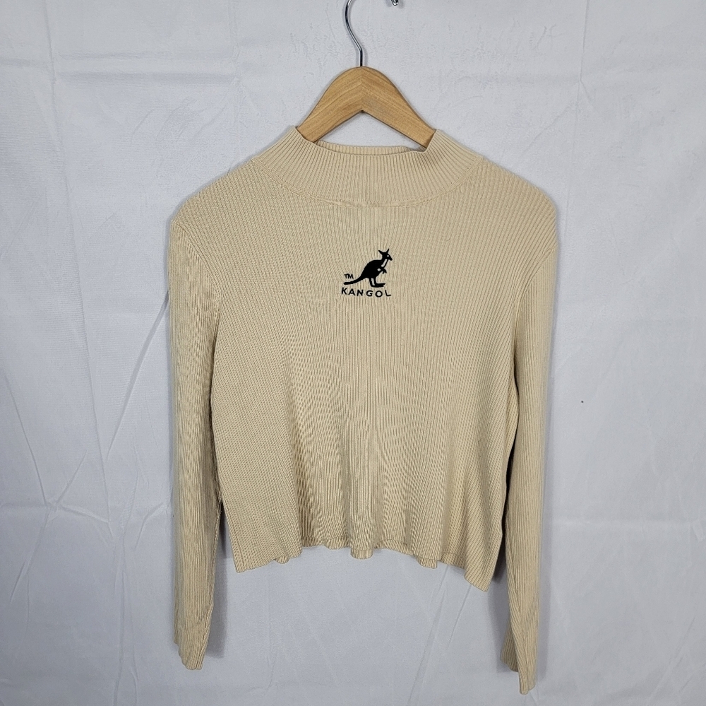 Women's XL Kangol x H&M Beige Ribbed Knit Top